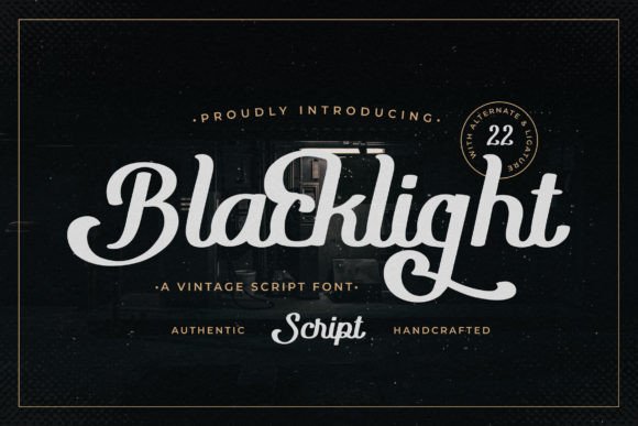 Blacklight: A Vintage Script Font for Creative Projects