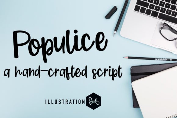 Populice: A Fun Hand-Crafted Font