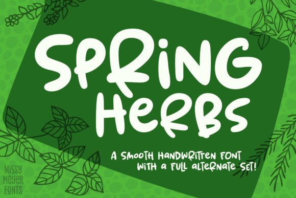 Spring Herbs Font: Whimsical & Witty